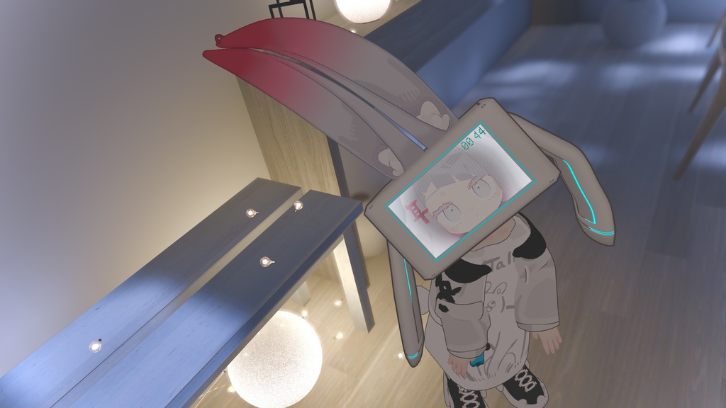 【リリース記念半額 6/30まで】VRChat ブラウン管テレビ風アバターギミック「てれユニ」おまえもテレビにならないか? MA、AudioLink対応 10アバター対応