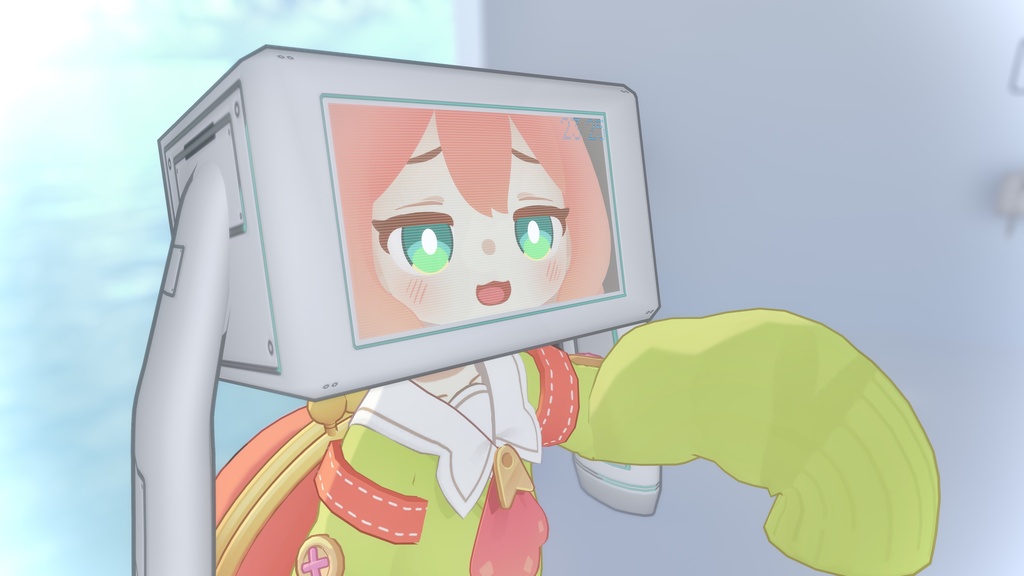 【リリース記念半額 6/30まで】VRChat ブラウン管テレビ風アバターギミック「てれユニ」おまえもテレビにならないか? MA、AudioLink対応 10アバター対応