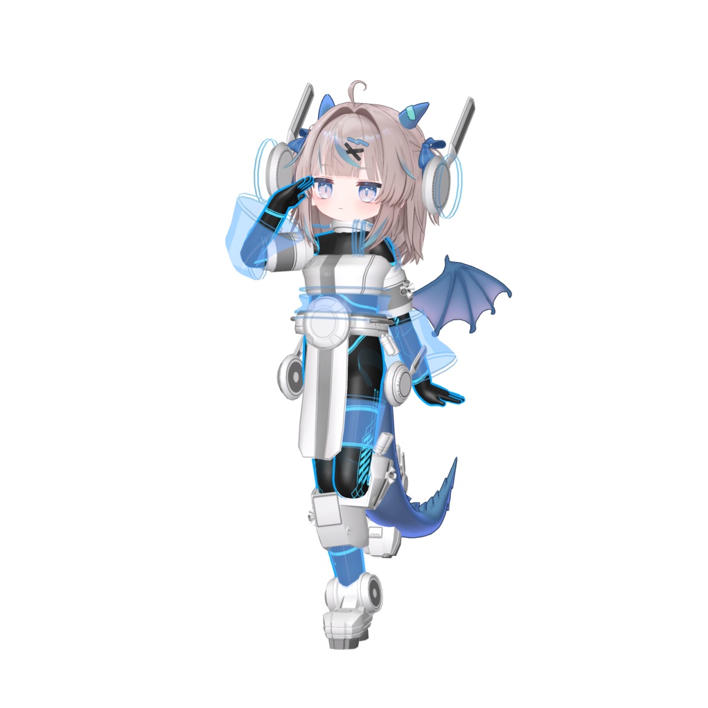 【リリース記念半額1,750円 ~8/16まで】VRChat アバター 「汎用アシスタント ミーコ = GPA M.E.C.O. =」 3アバター対応衣装プレハブ特典付き