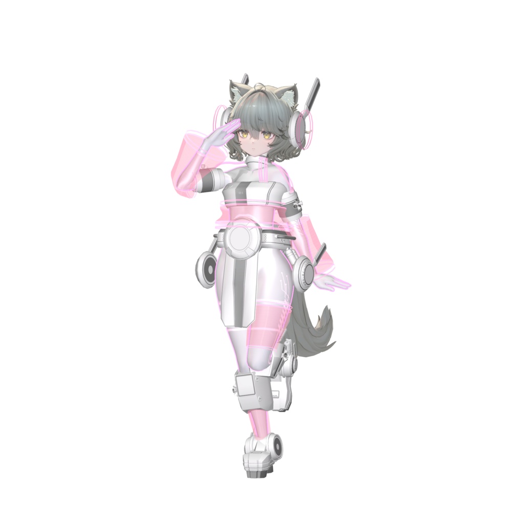 【リリース記念半額1,750円 ~8/16まで】VRChat アバター 「汎用アシスタント ミーコ = GPA M.E.C.O. =」 3アバター対応衣装プレハブ特典付き