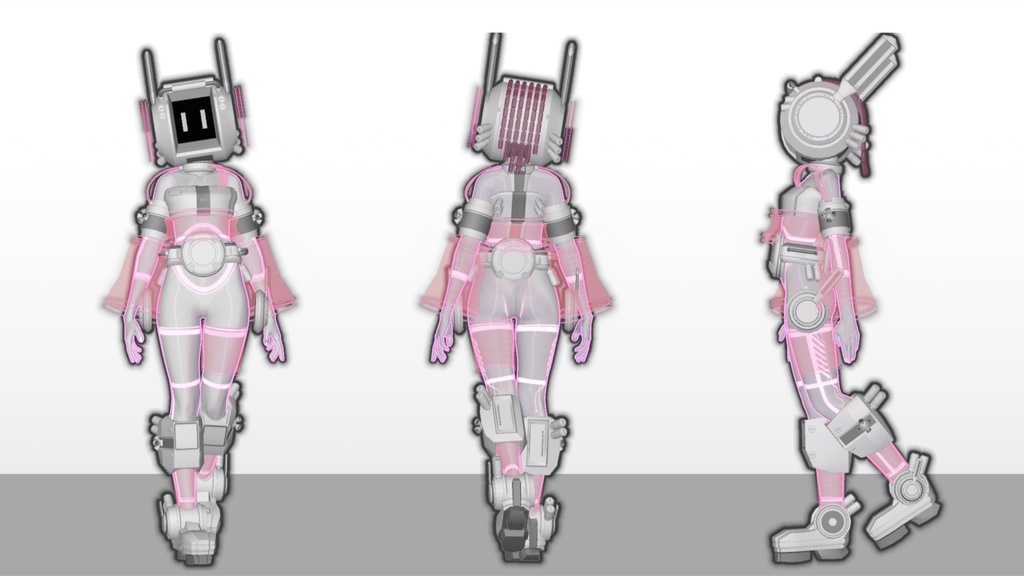 【リリース記念半額1,750円 ~8/16まで】VRChat アバター 「汎用アシスタント ミーコ = GPA M.E.C.O. =」 3アバター対応衣装プレハブ特典付き