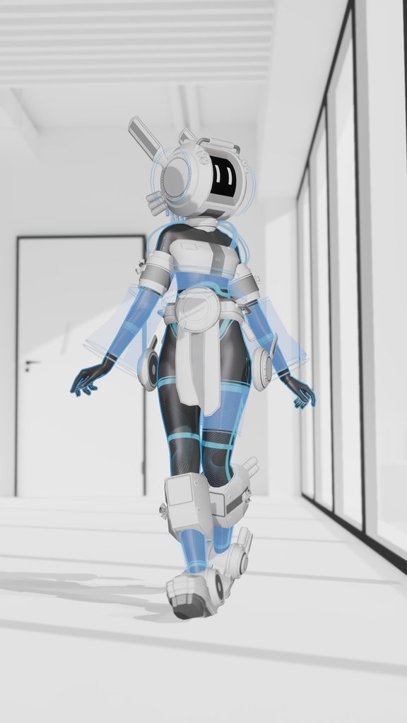 【リリース記念半額1,750円 ~8/16まで】VRChat アバター 「汎用アシスタント ミーコ = GPA M.E.C.O. =」 3アバター対応衣装プレハブ特典付き