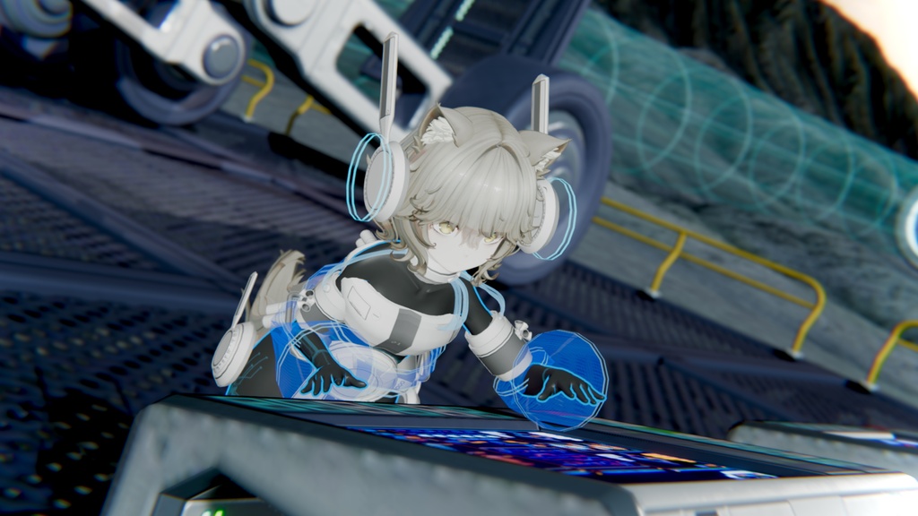 【のりたま3工房3周年記念半額1,750円!通常価格3,500円】VRChat アバター 「汎用アシスタント ミーコ = GPA M.E.C.O. =」 AudioLink、モバイル、クロスプラットフォーム、3アバター対応衣装プレハブ特典付き