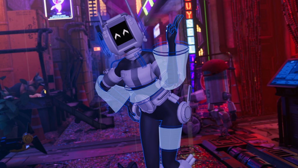 【リリース記念半額1,750円 ~8/16まで】VRChat アバター 「汎用アシスタント ミーコ = GPA M.E.C.O. =」 3アバター対応衣装プレハブ特典付き