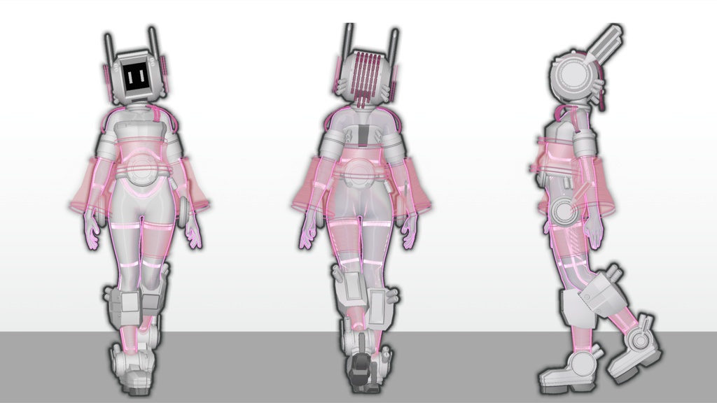 [WIP] VRChat アバター 「汎用アシスタント  ミーコ  = GPA M.E.C.O. =」 - のりたま３工房 - 2/2
