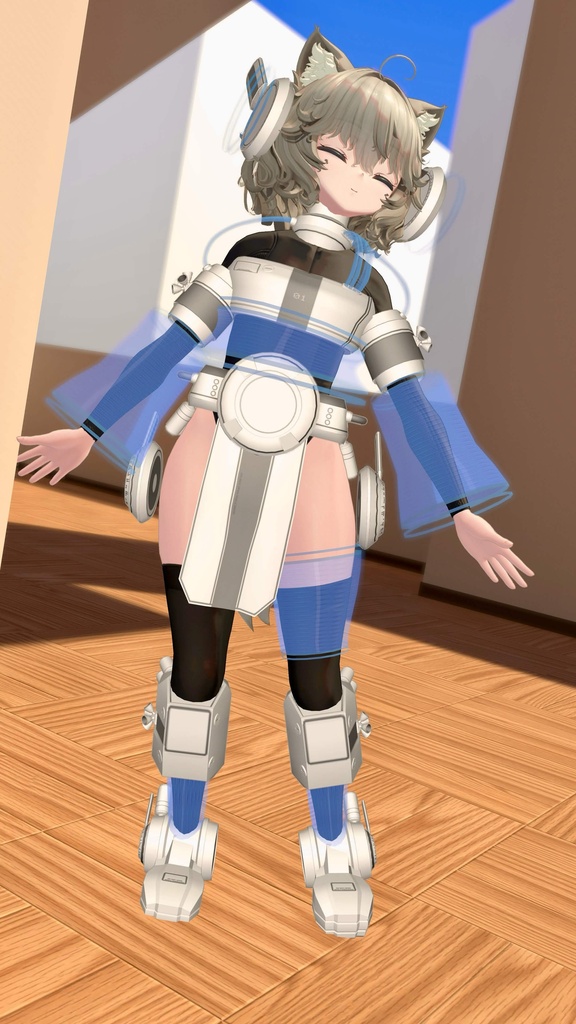 【リリース記念半額1,750円 ~8/16まで】VRChat アバター 「汎用アシスタント ミーコ = GPA M.E.C.O. =」 3アバター対応衣装プレハブ特典付き