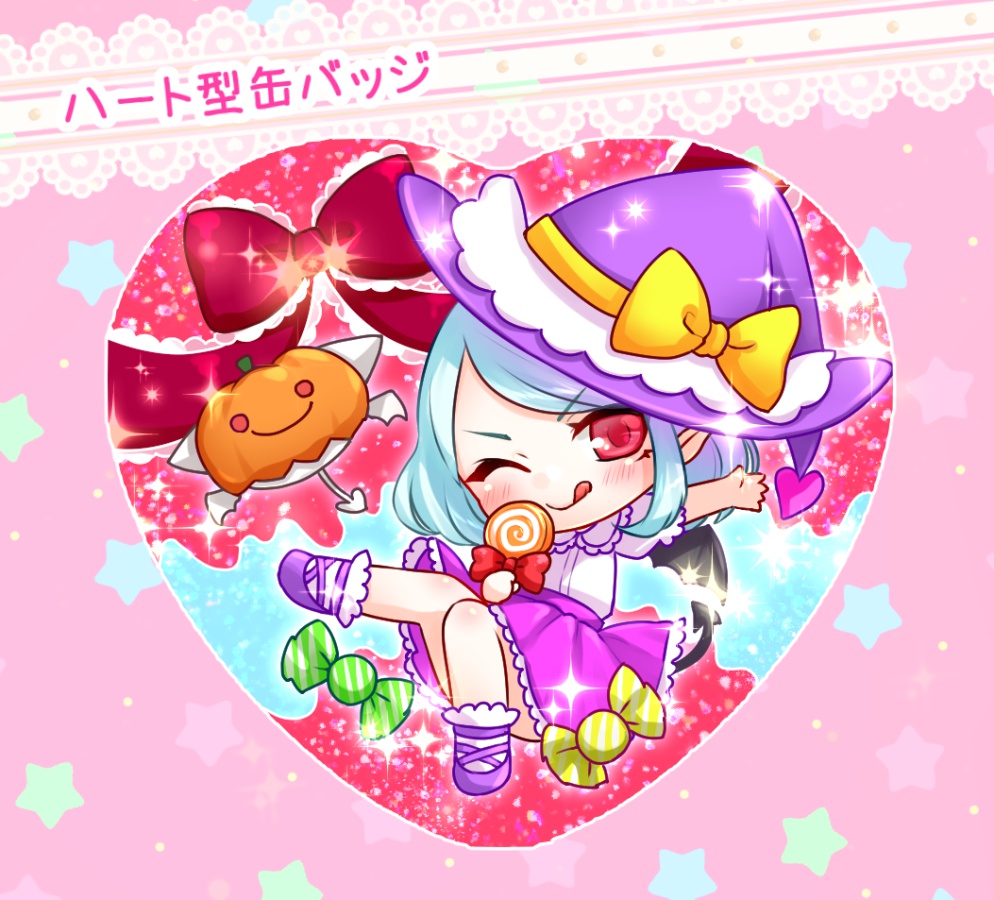 ハロウィンハート缶バッジ