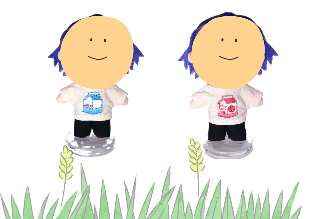 ホルスタイン柄ジャケット+牛乳・いちご牛乳Tシャツ セット