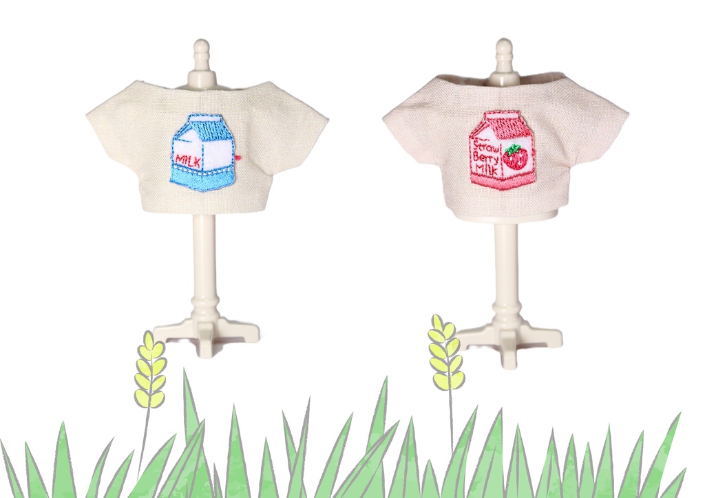 ホルスタイン柄ジャケット+牛乳・いちご牛乳Tシャツ セット