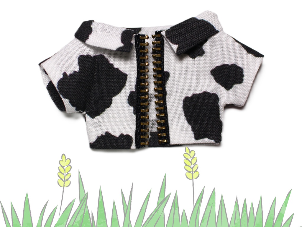 ホルスタイン柄ジャケット+牛乳・いちご牛乳Tシャツ セット