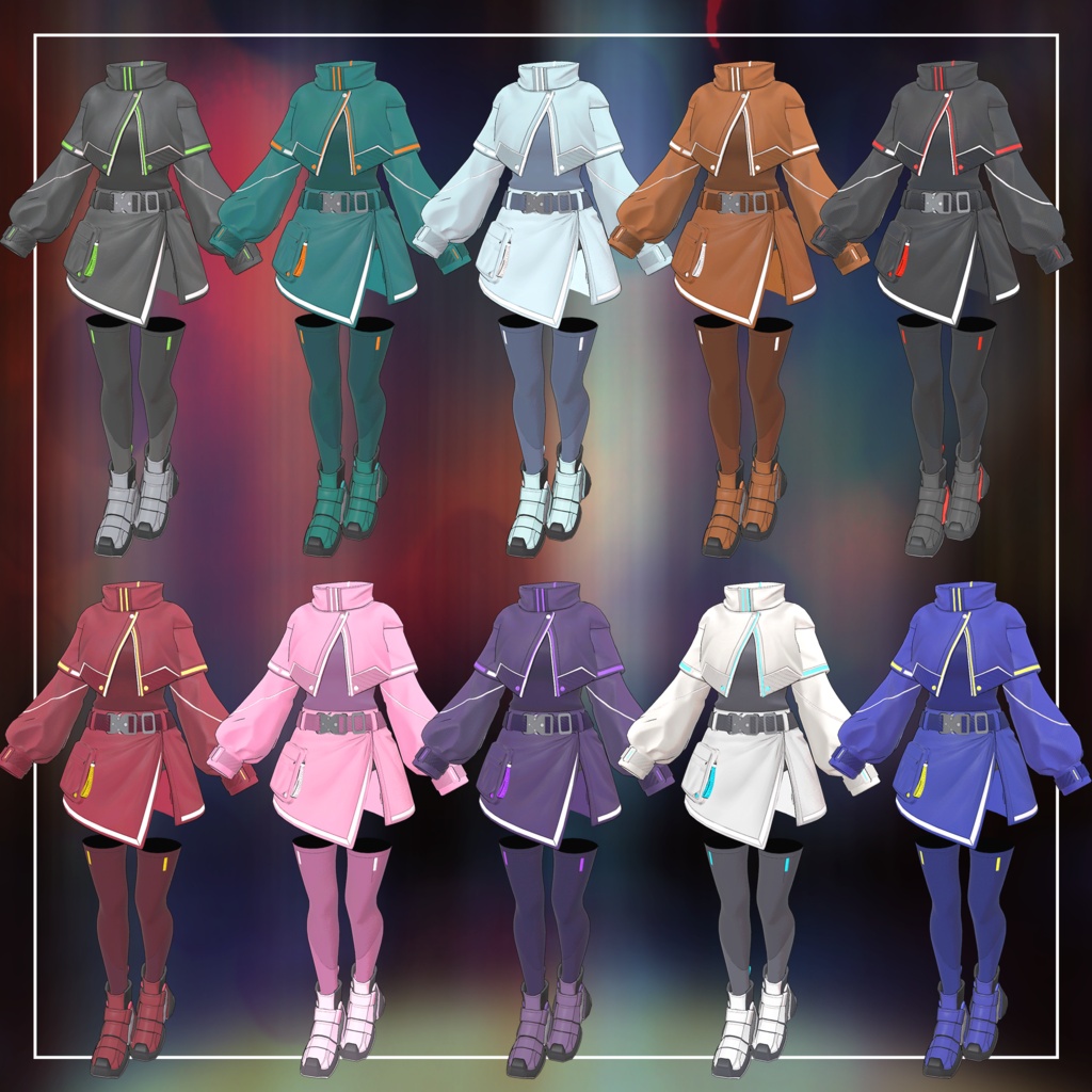 【発売記念価格】【10アバター対応】CyberTech【全10色・VRChat向け衣装】