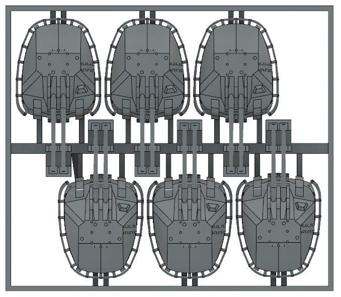 1/700 大日本帝国海軍 98式10cm高角砲(砲塔) 6基セット