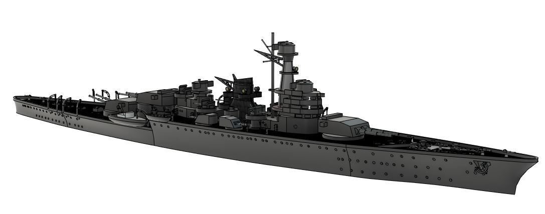 1/700 Swedish Coastal Battleship Design by Ansaldo 1941