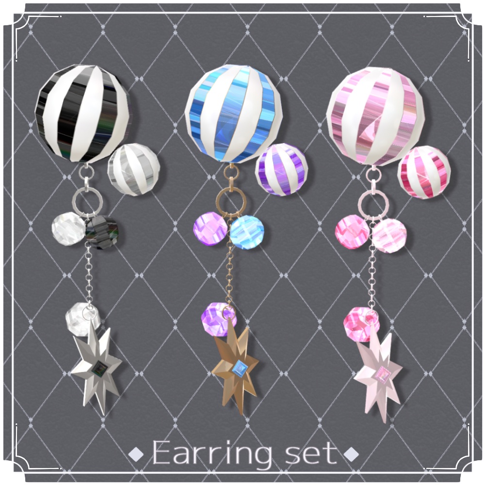 【VRChat想定】ピアス10種セット【3Dアクセサリー】