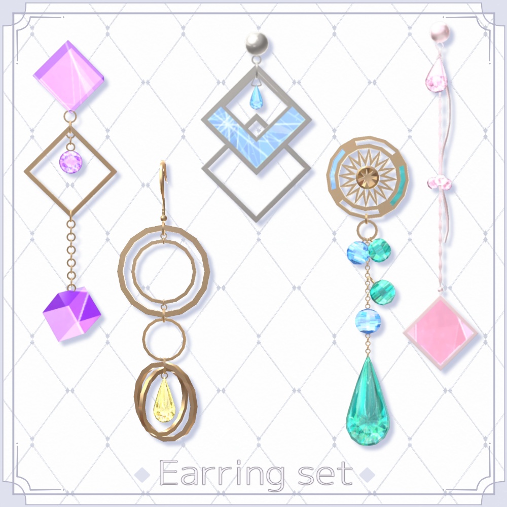 【VRChat想定】ピアス10種セット【3Dアクセサリー】