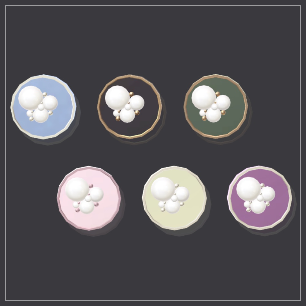 【無料配布】ピアス5種セット【VRChat向け3Dアクセサリー】