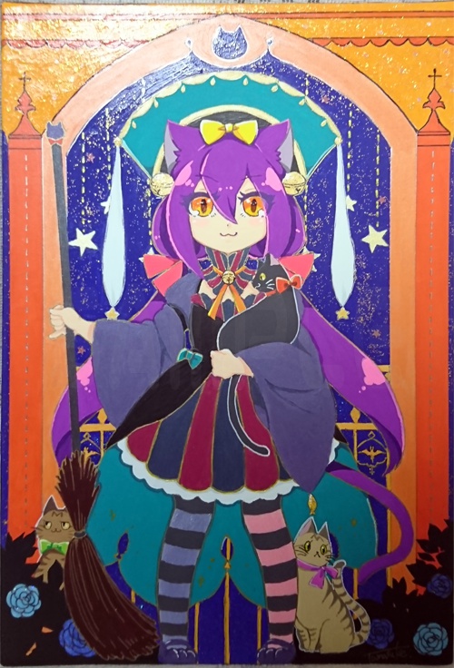 イラストパネル：猫の魔女