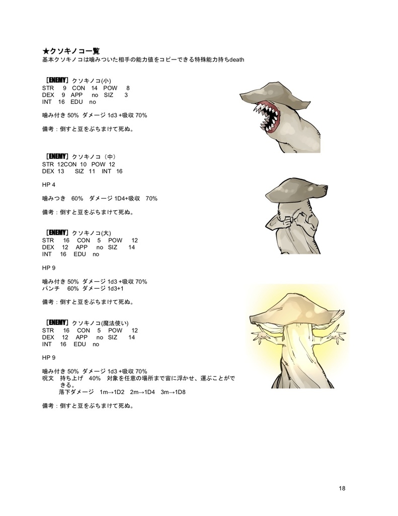 【COCシナリオ】クソキノコの恐怖