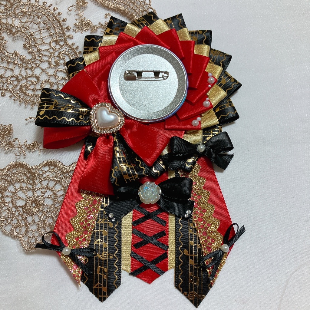 【SOLD OUT】ロゼット 55mm〜57mm用 赤 黒 ゴールド