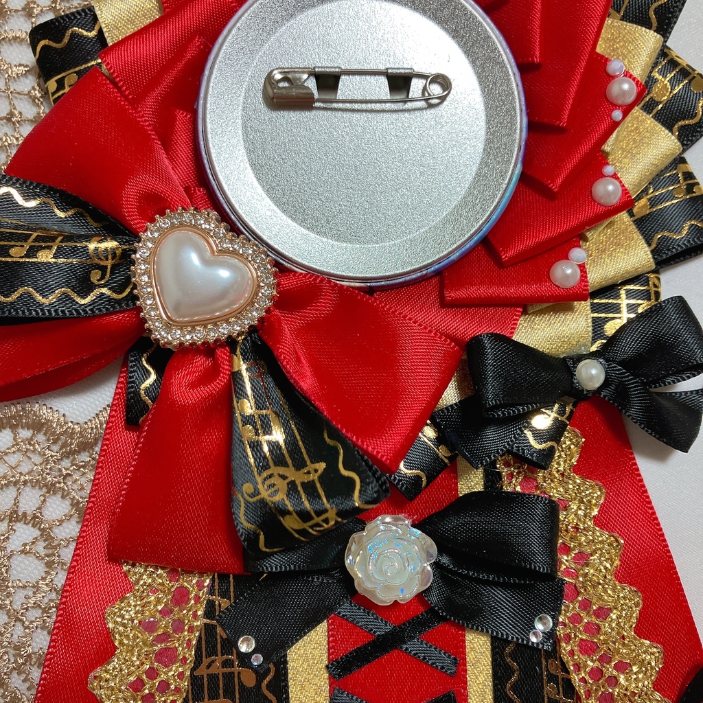 【SOLD OUT】ロゼット 55mm〜57mm用 赤 黒 ゴールド