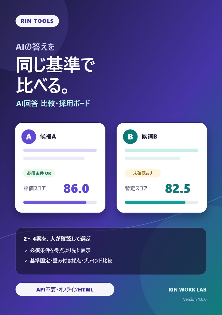 RIN Tools｜AI回答 比較・採用ボード