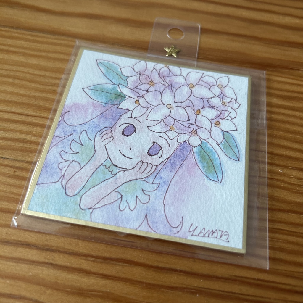 水彩豆色紙原画「集団」