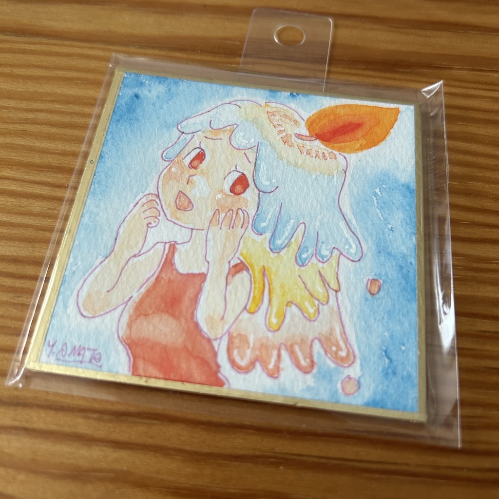 水彩豆色紙原画「溶けていく」