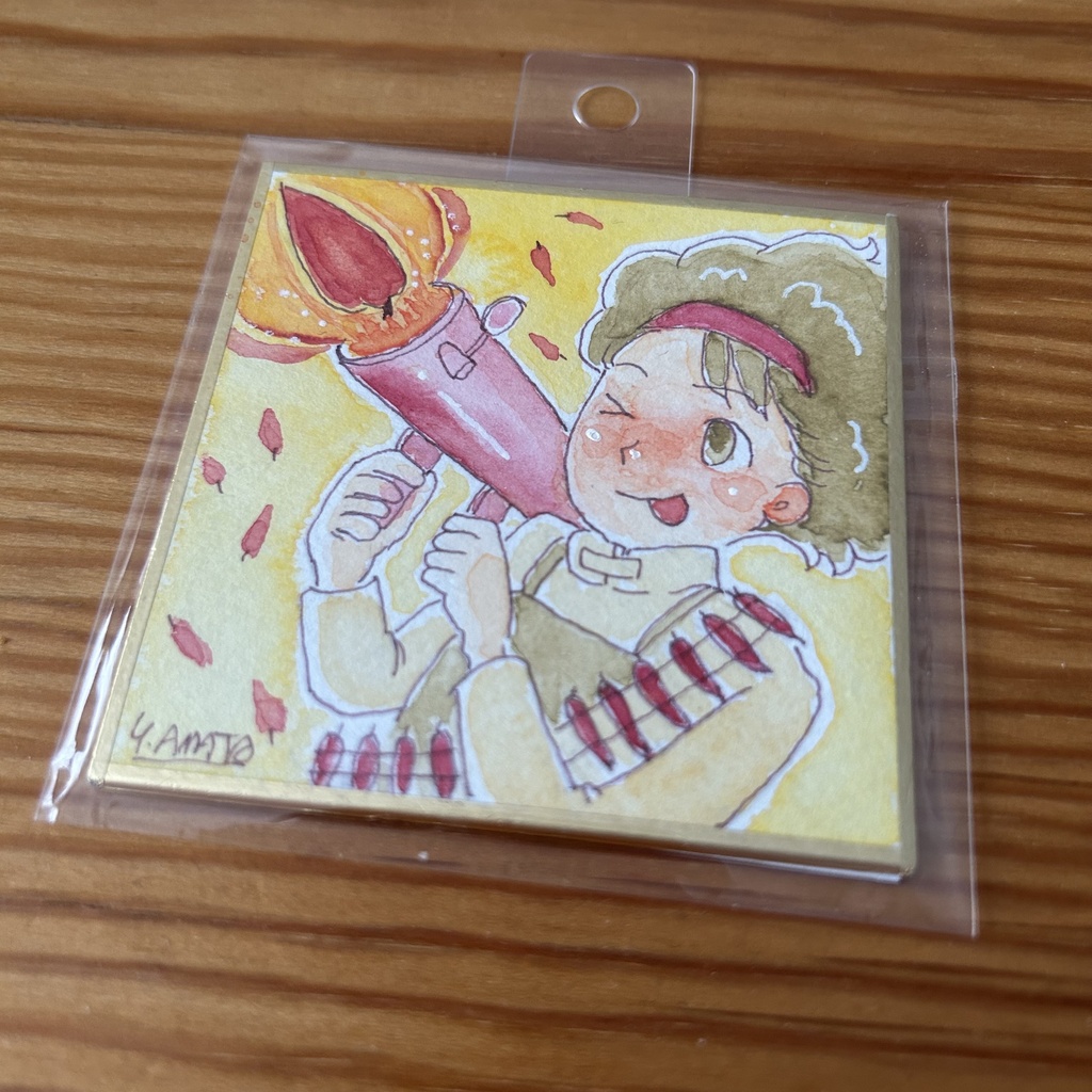 水彩豆色紙原画「辛い」