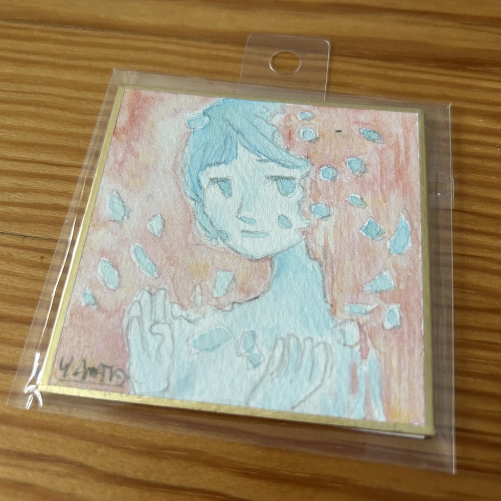 水彩豆色紙原画「消えていく」