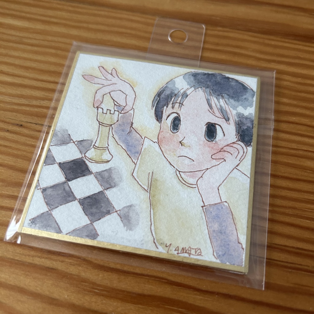 水彩豆色紙原画「塔」