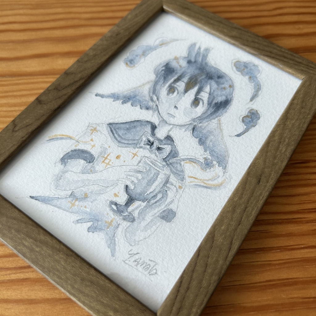 ハガキサイズ原画「ハシビロコウ」