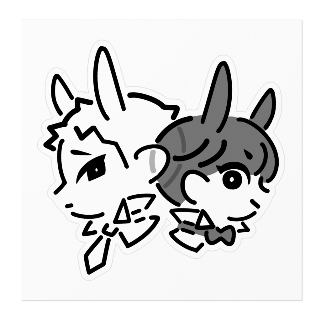 黒白バニーステッカー