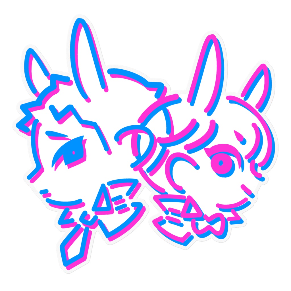 白黒バニーステッカー2