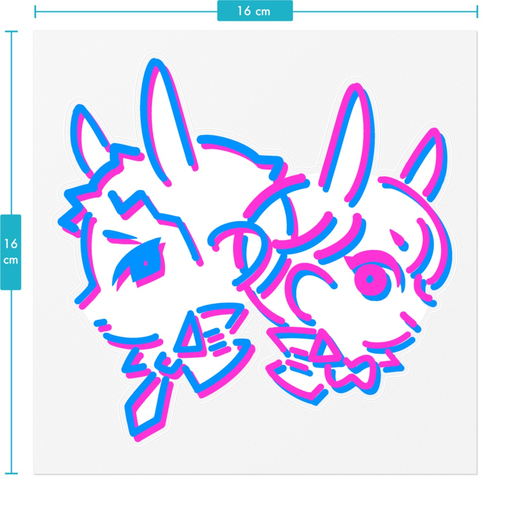 白黒バニーステッカー2