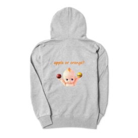 apple or orange?両面プリントジップパーカー