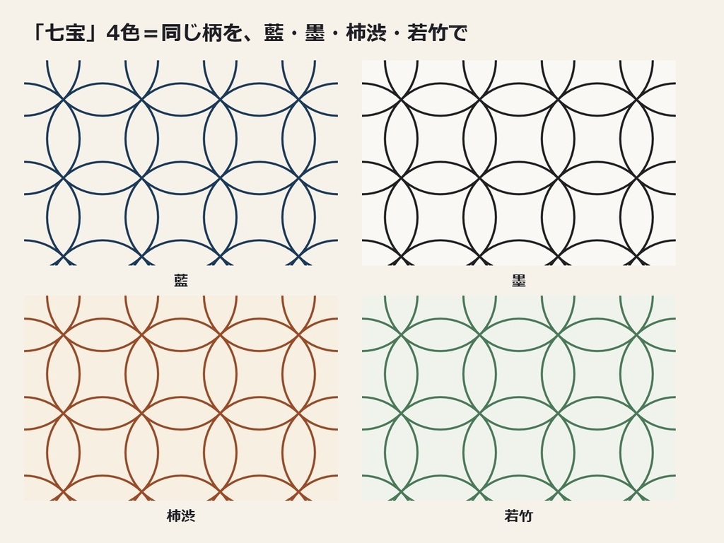 七宝 シームレス素材 4色(藍 墨 柿渋 若竹)|継ぎ目なし 透過PNG+JPG 300dpi+SVG|和柄 背景 テクスチャ 商用可