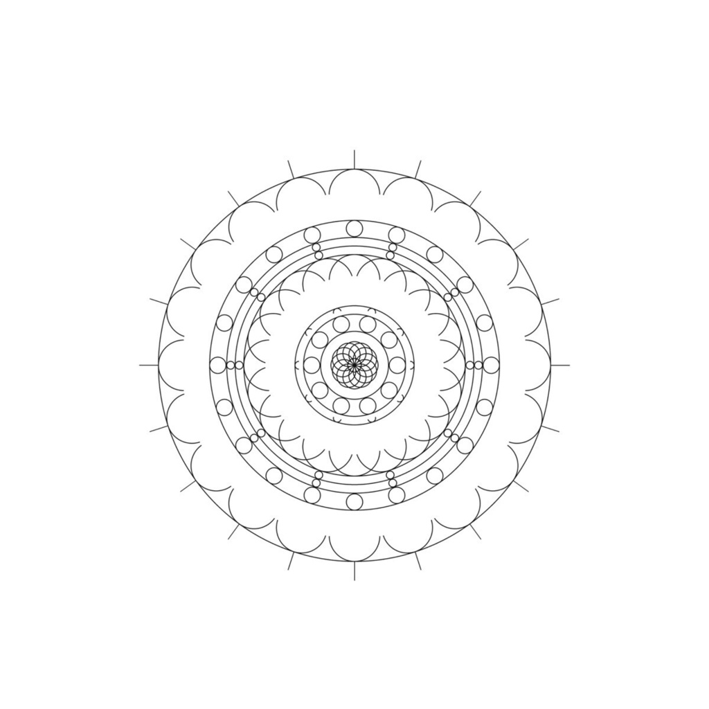 【0円お試し】曼荼羅ぬりえ 第2集から3枚|大人の塗り絵・A4/USレター PDF