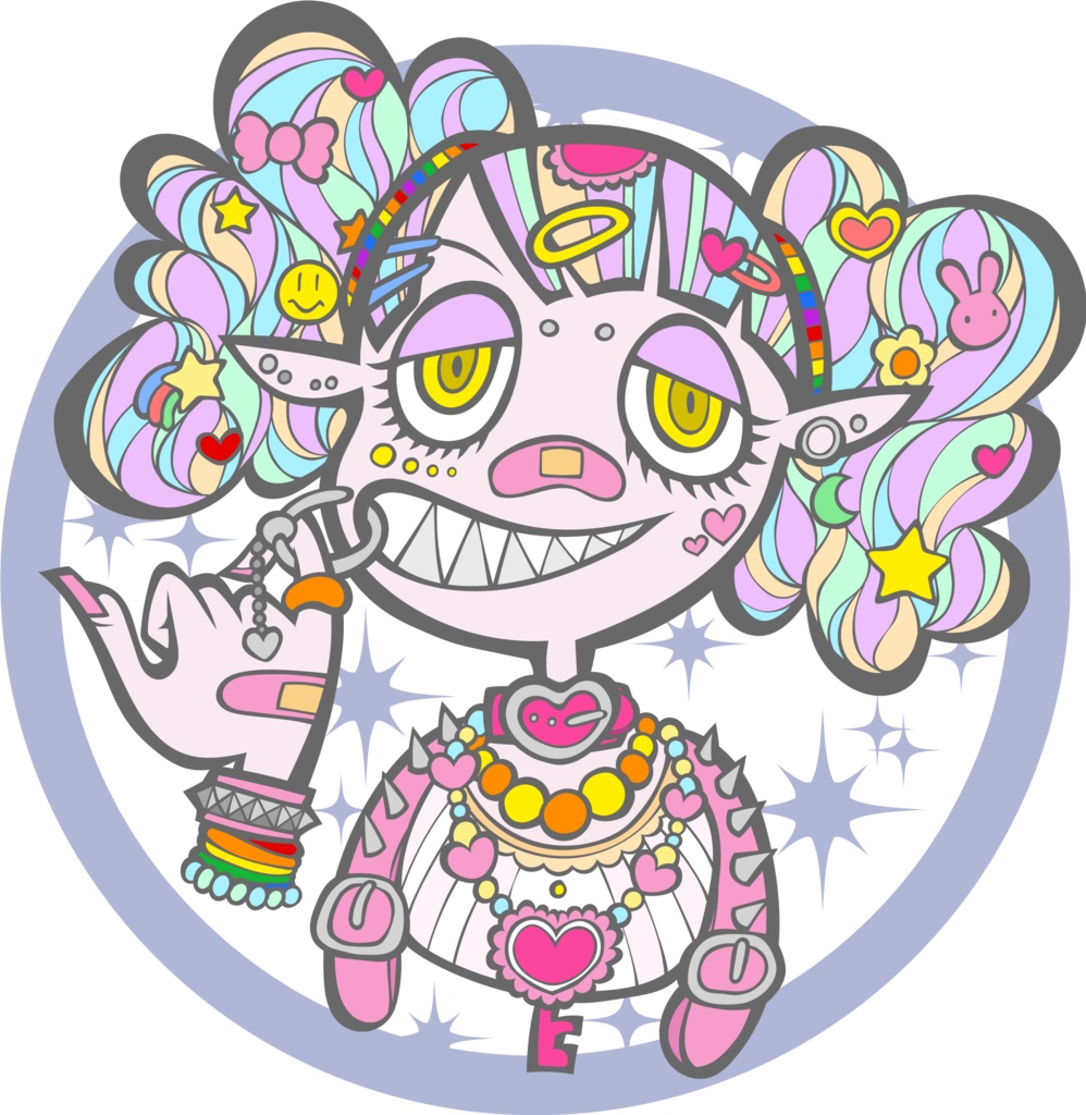 ピアスひっぱる子ちゃん バックプリントパーカー