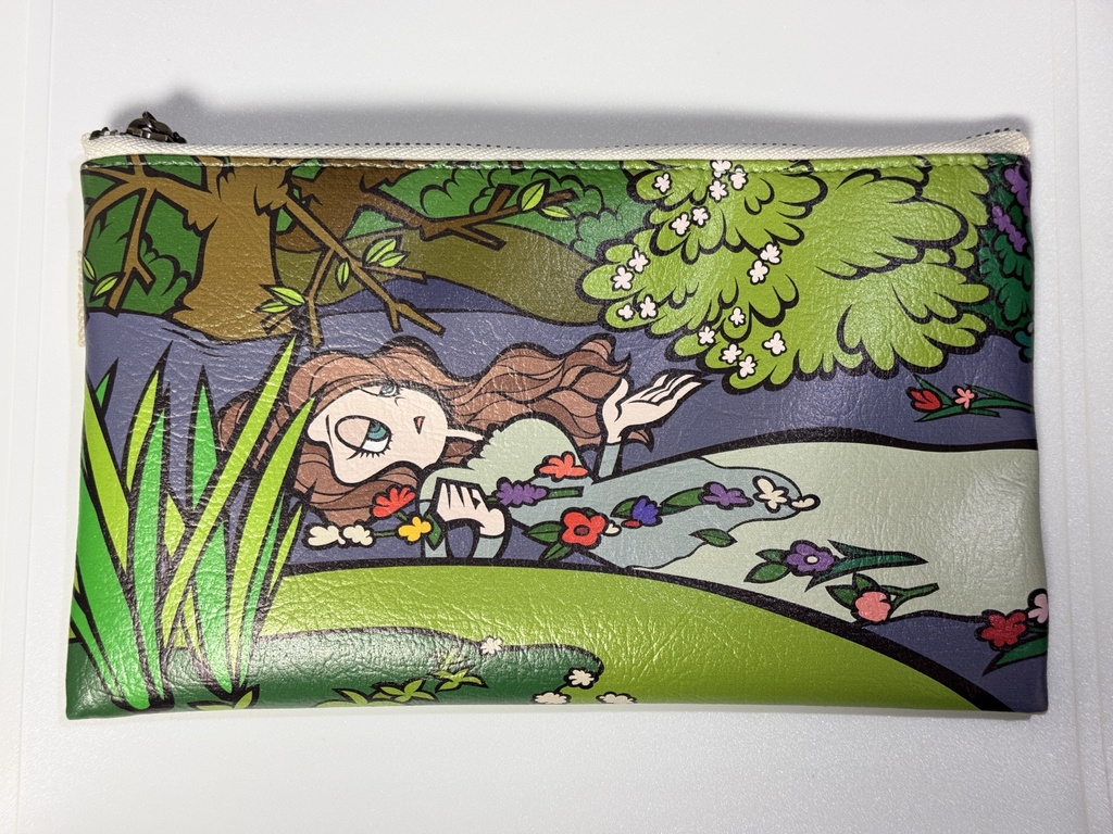 名画ごっこ「オフィーリア」合皮平ポーチ