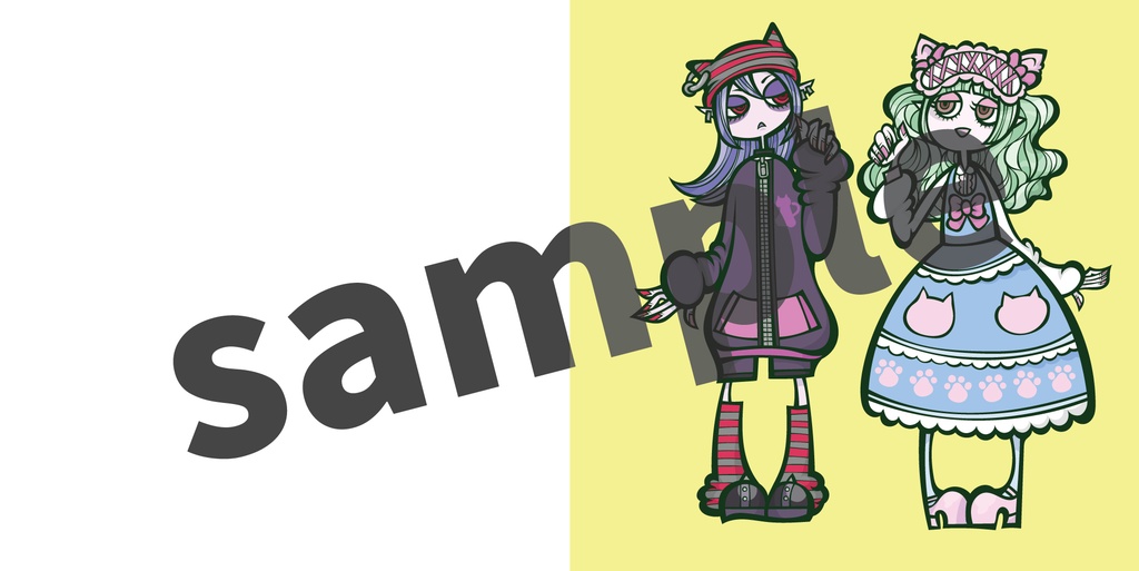 合わせコーデイラストZINE「ハラジュクツインズ」
