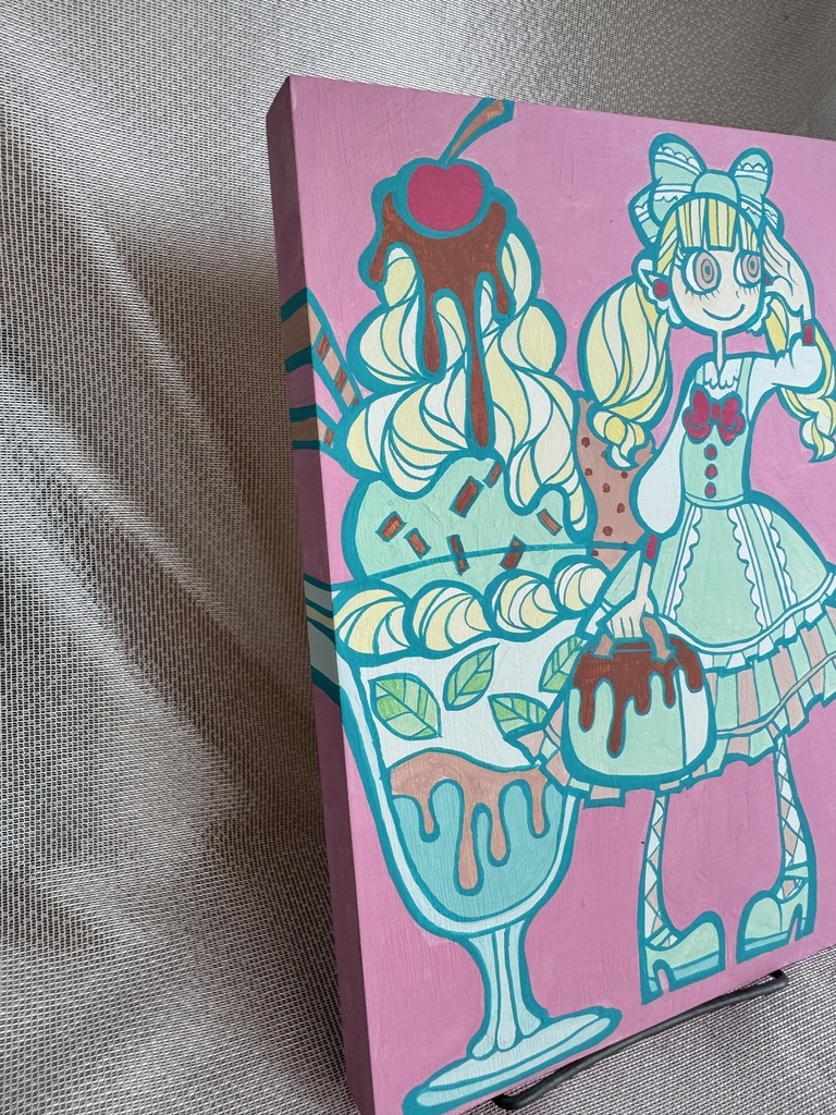 【原画】パフェガール(チョコミント)