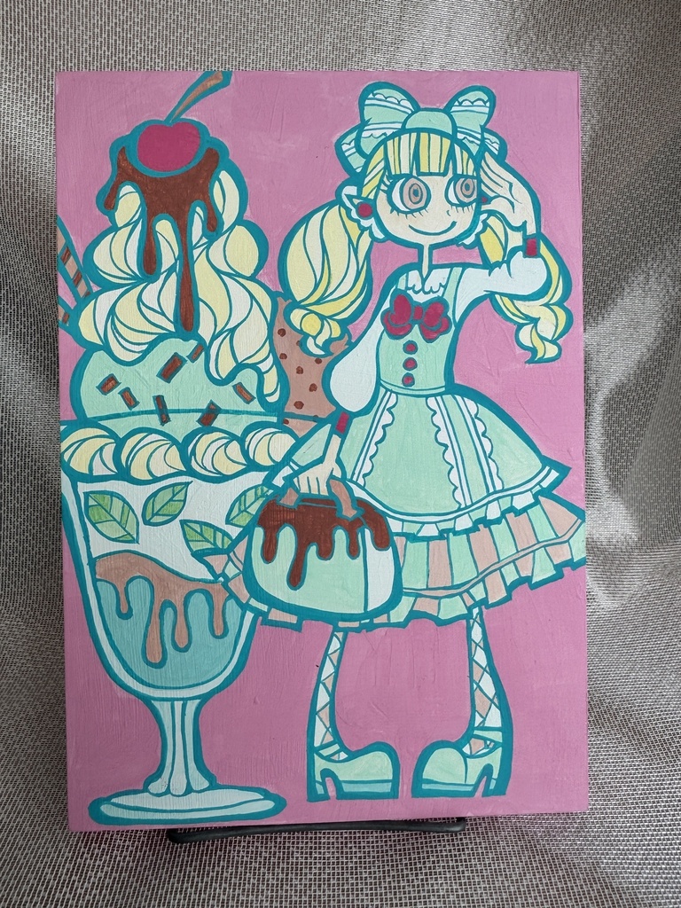 【原画】パフェガール（チョコミント）