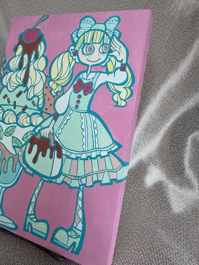 【原画】パフェガール(チョコミント)