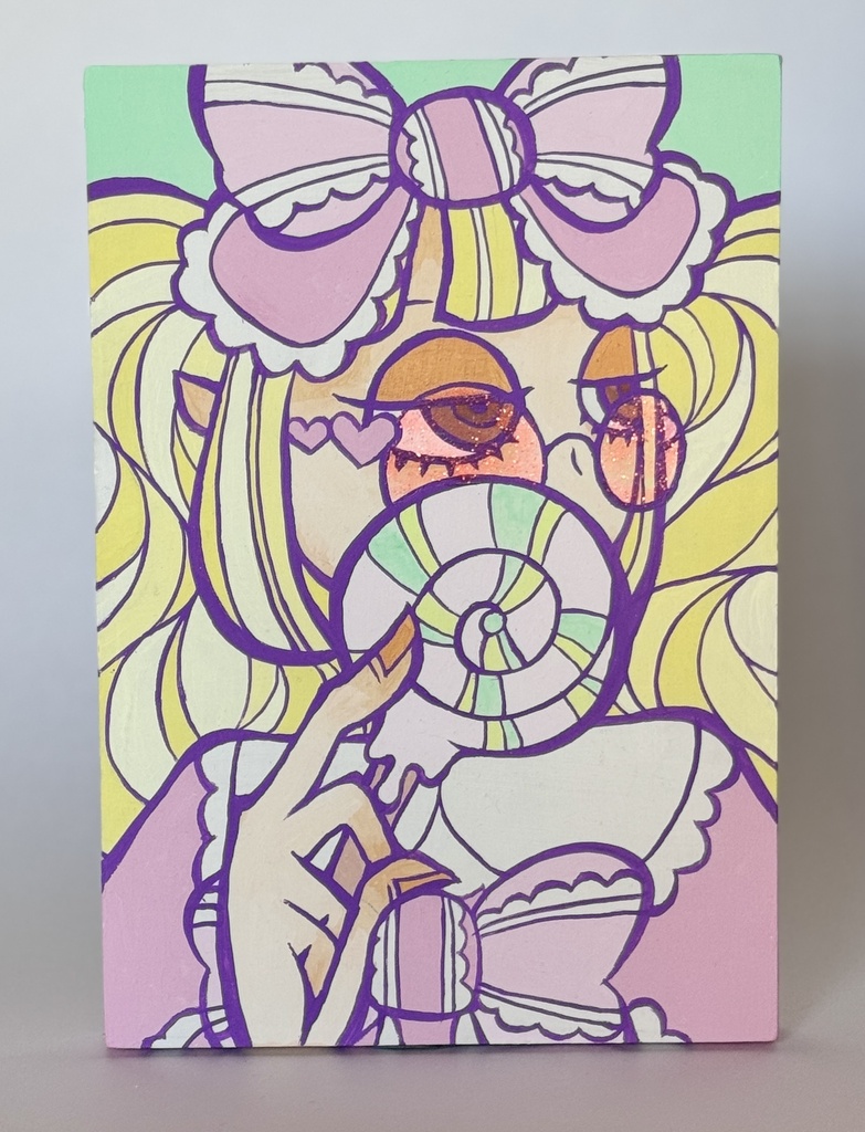 【原画】ロリポップ・ガール(ピンク)