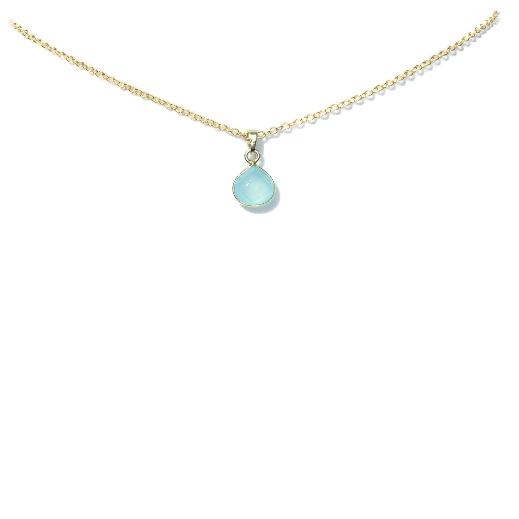 天然石💕AAA シーブルーカルセドニー 一粒 ネックレス