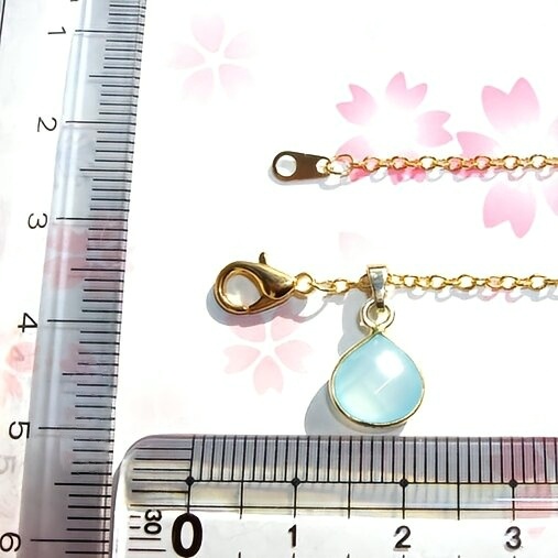 天然石💕AAA シーブルーカルセドニー 一粒 ネックレス