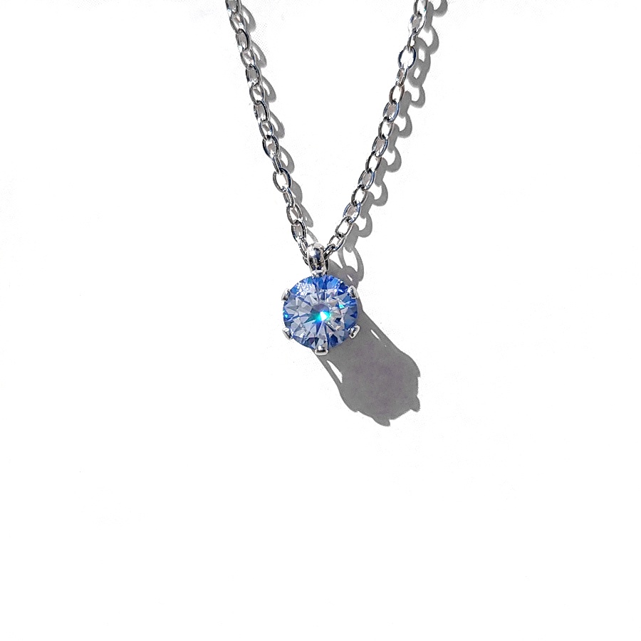 レアカラー 極上の輝き アイスブルー モアサナイト 対アレルギー サージカルステンレス 一粒 ネックレス