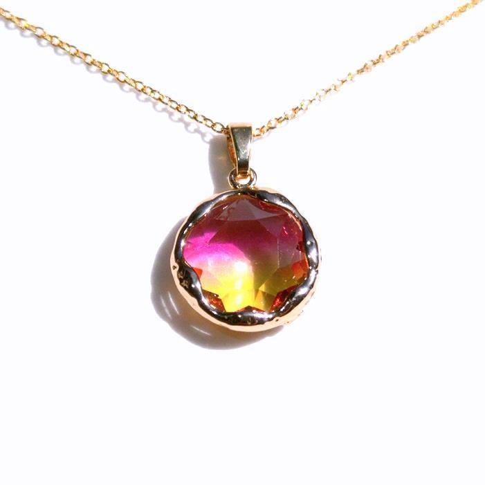 デザイン超極細 バイカラーネックレス ♯２３-１