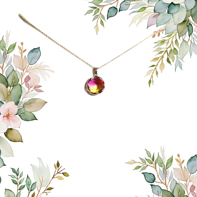 デザイン超極細 バイカラーネックレス ♯23-1