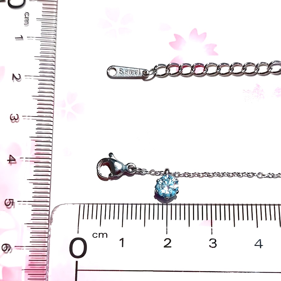 レアカラー 極上の輝き アクアマリン モアサナイト 対アレルギー サージカルステンレス 一粒 ネックレス